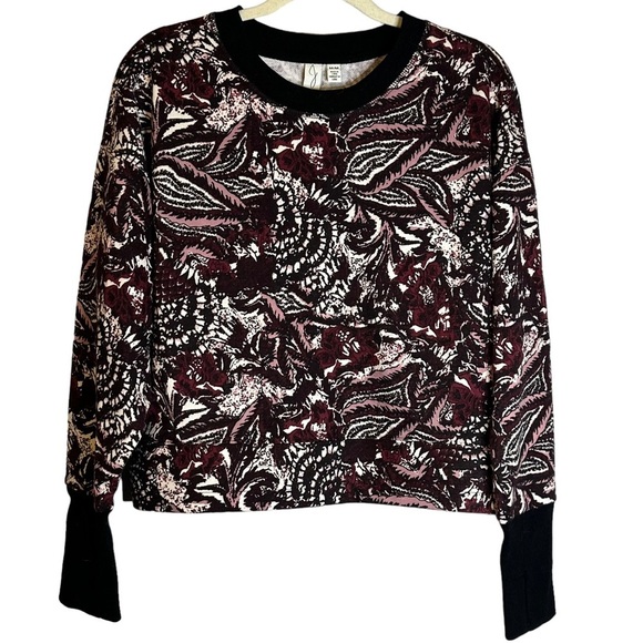 Joie Burgundy‎ Caleigh Floral Paisley Sweatshirt #124891...